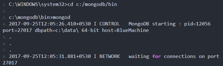run mongodb from command line